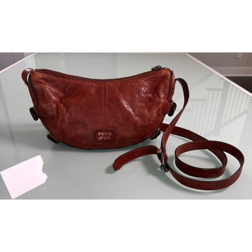 Frye & Co. Sindy Crossbody Brown Leather Multi-buckle Style # FCH0064  - Small